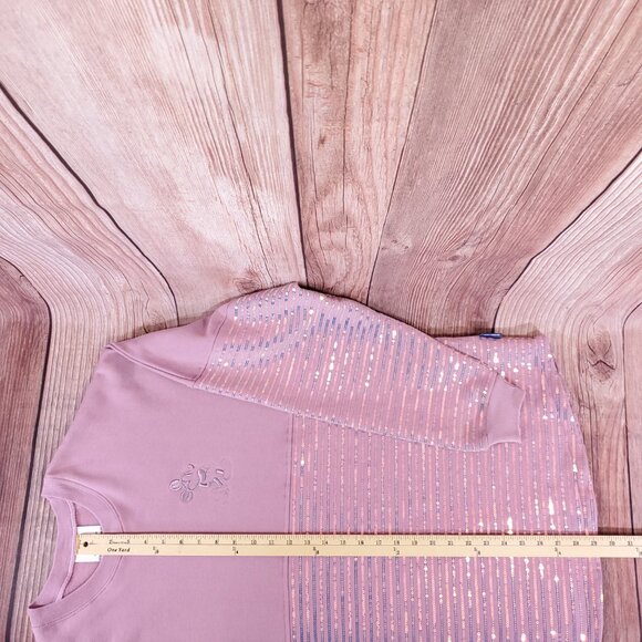 Disney Parks Disneyland Resort Spirit Jersey Size Large Sequins Iridescent Pink - Picture 16 of 16